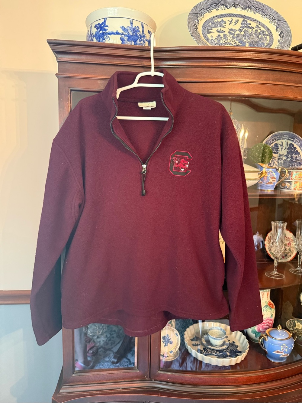 League University of South Carolina Garnet 1/4 Zip Fleece Pullover